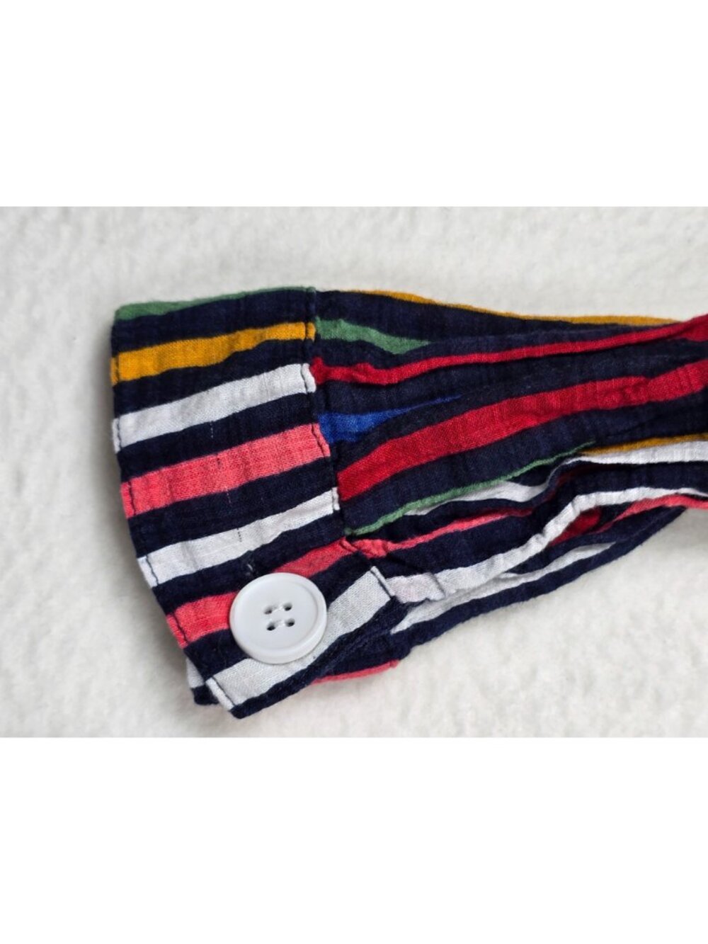 Studio F XS Multicolor Striped Button-Down Long-Sleeve Shirt Dress With Pockets - Picture 3 of 6